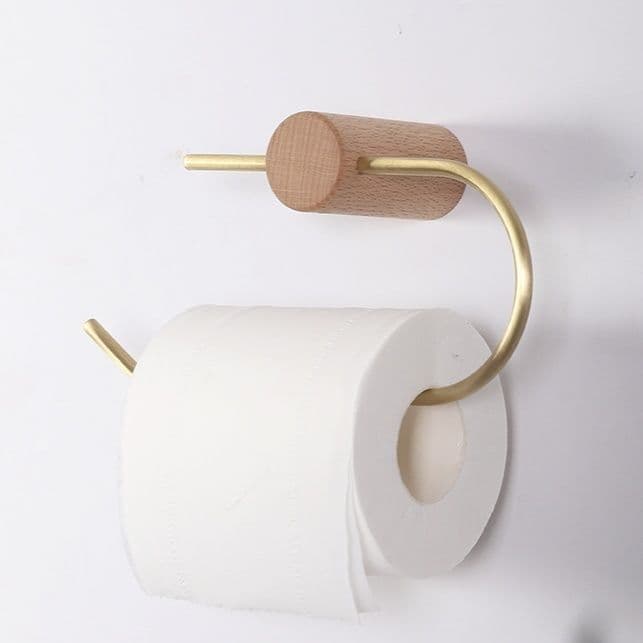 トイレットペーパーホルダー 北欧風木製アクセント付きトイレットペーパーホルダーカバー