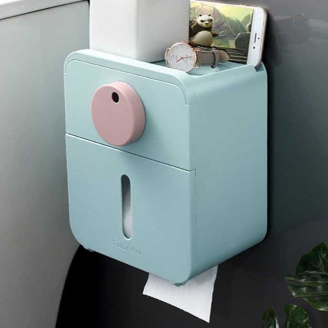 トイレットペーパーホルダー 多機能収納棚付壁掛けトイレットペーパーホルダー