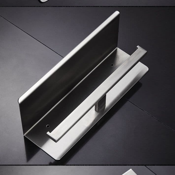 トイレットペーパーホルダー 壁掛け式棚付き2連トイレットペーパーホルダー