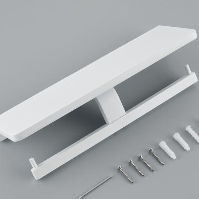 トイレットペーパーホルダー 壁掛け収納棚付き2連トイレットペーパーホルダー