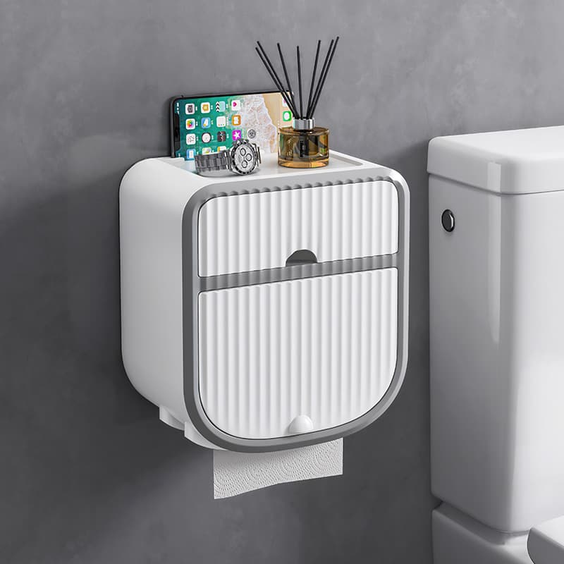 トイレットペーパーホルダー 多機能防水収納付きトイレットペーパーホルダーカバー