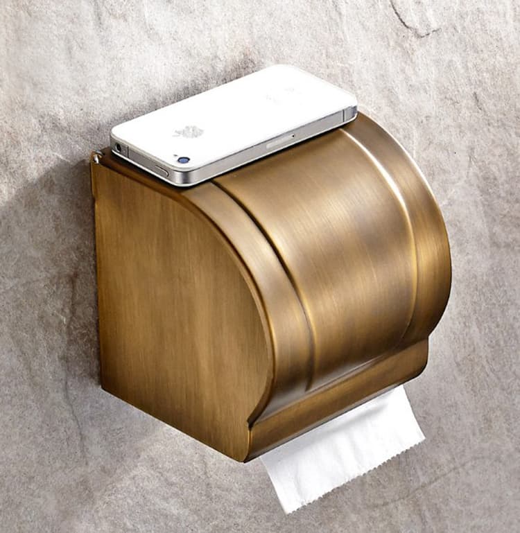 トイレットペーパーホルダー レトロ風金属調ペーパーホルダー