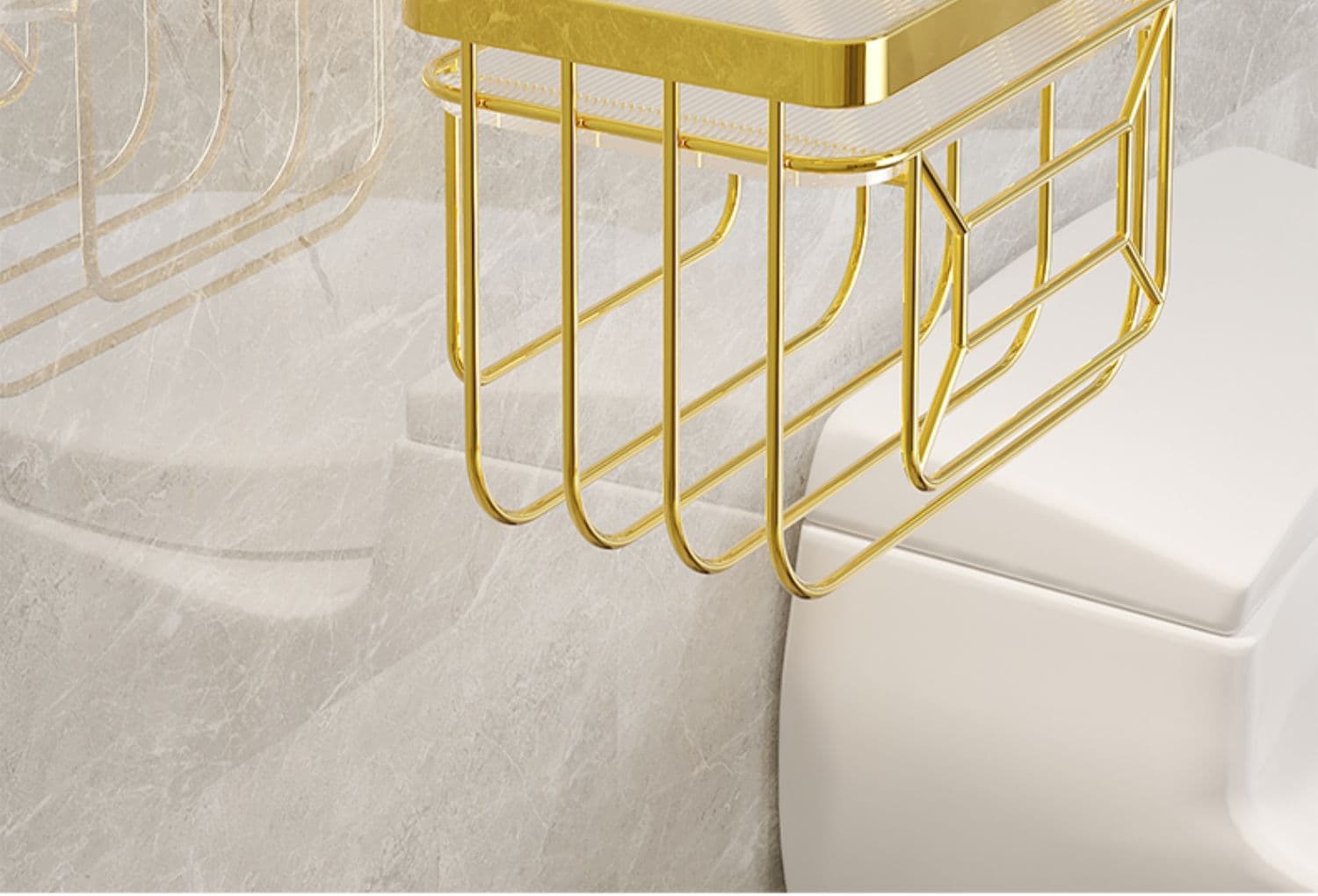 トイレットペーパーホルダー 多機能壁掛け式トイレットペーパーホルダー付き収納棚