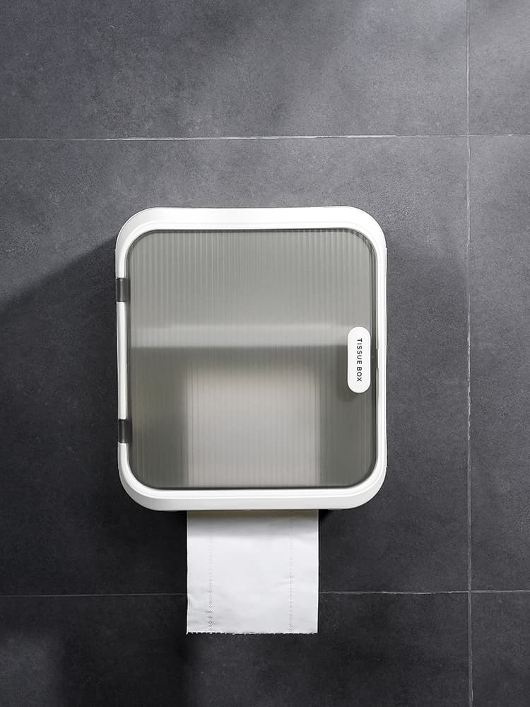 トイレットペーパーホルダー モダン防水収納付きペーパーホルダー