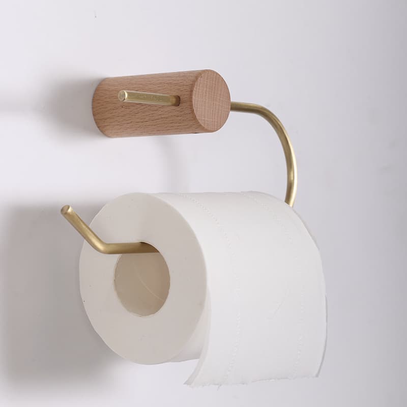 トイレットペーパーホルダー 北欧風木製アクセント付きトイレットペーパーホルダーカバー