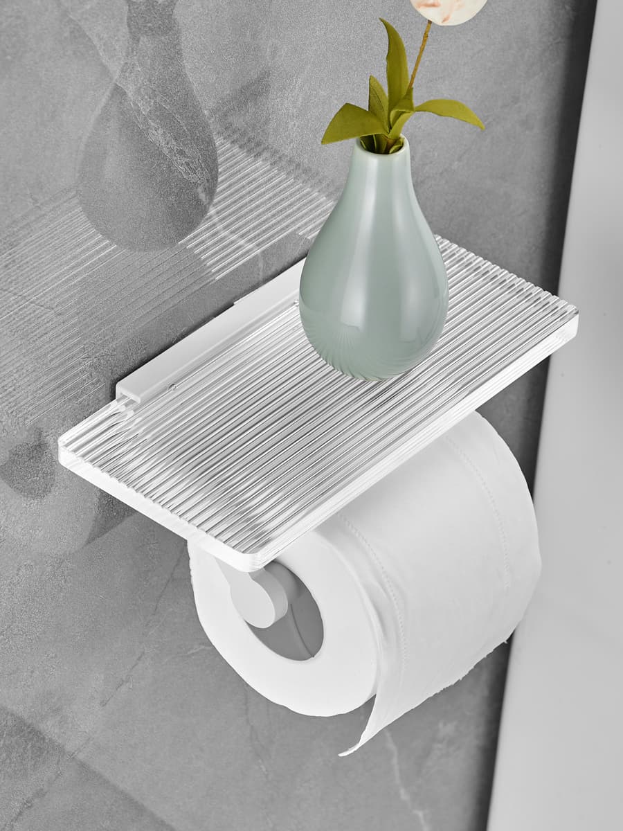 トイレットペーパーホルダー 滑り止め付き多機能トイレットペーパーホルダー棚