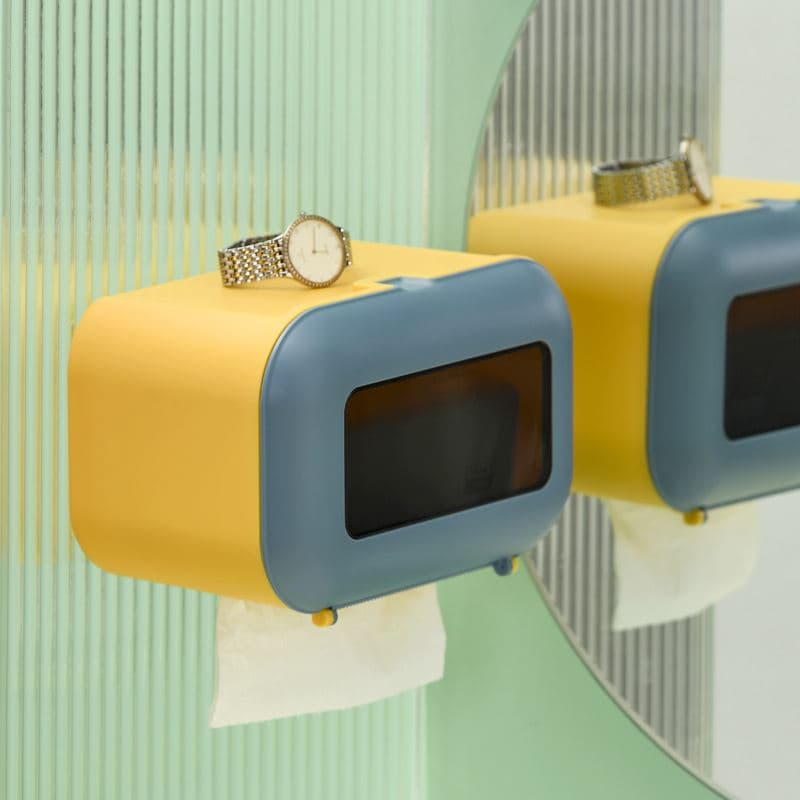 トイレットペーパーホルダー レトロテレビ型ペーパーホルダー棚