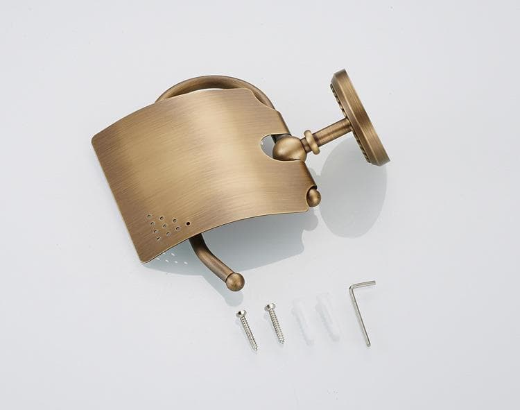 トイレットペーパーホルダー アンティーク調ロープ模様ホルダーカバー