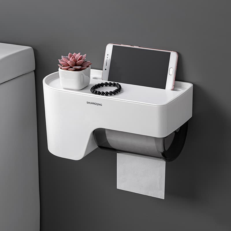 トイレットペーパーホルダー 多機能収納付きペーパーホルダー