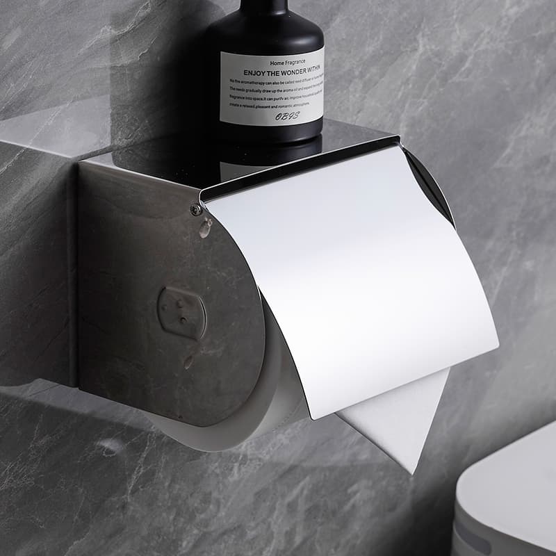 トイレットペーパーホルダー 棚付き壁掛けトイレットペーパーホルダーカバー