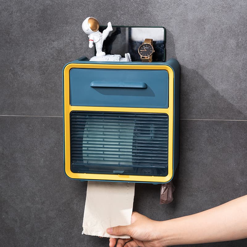 引き出し付き多機能壁掛けトイレットペーパーホルダー