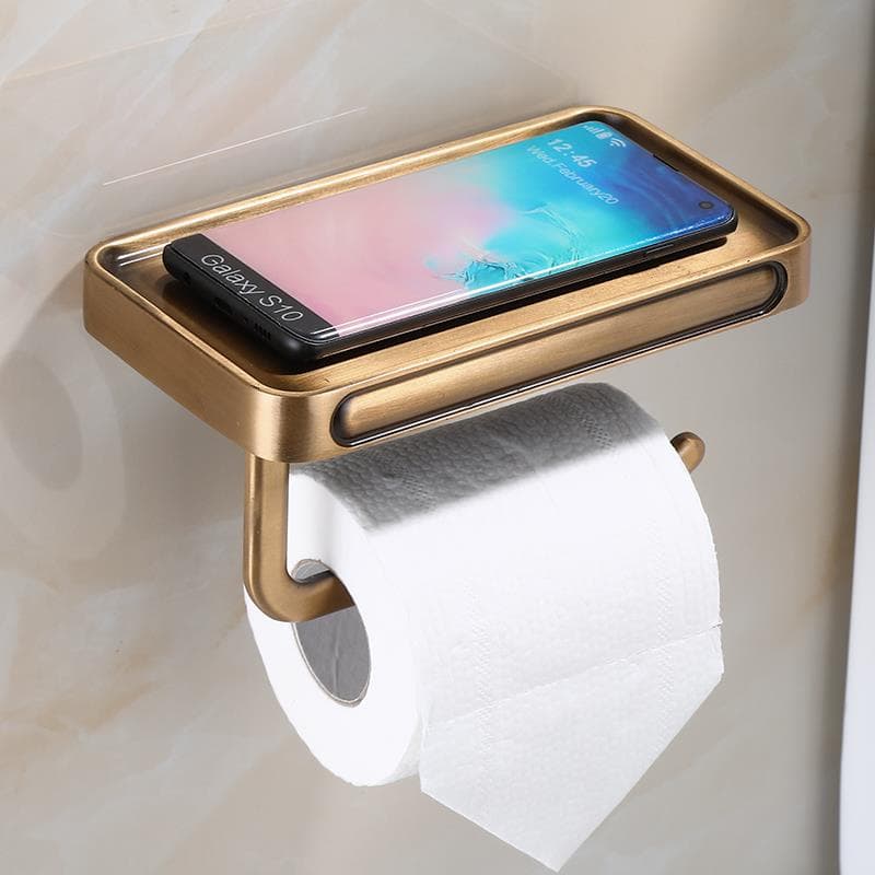 トイレットペーパーホルダー 多機能スマホ置き付きトイレ棚ホルダー