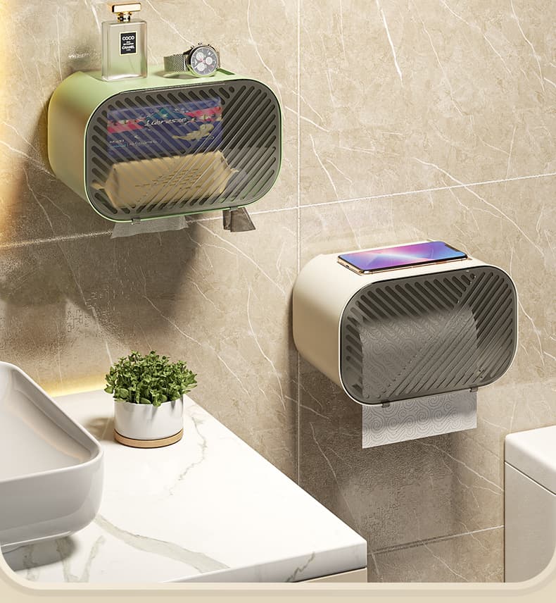 トイレットペーパーホルダー 多機能収納トイレットペーパーホルダー