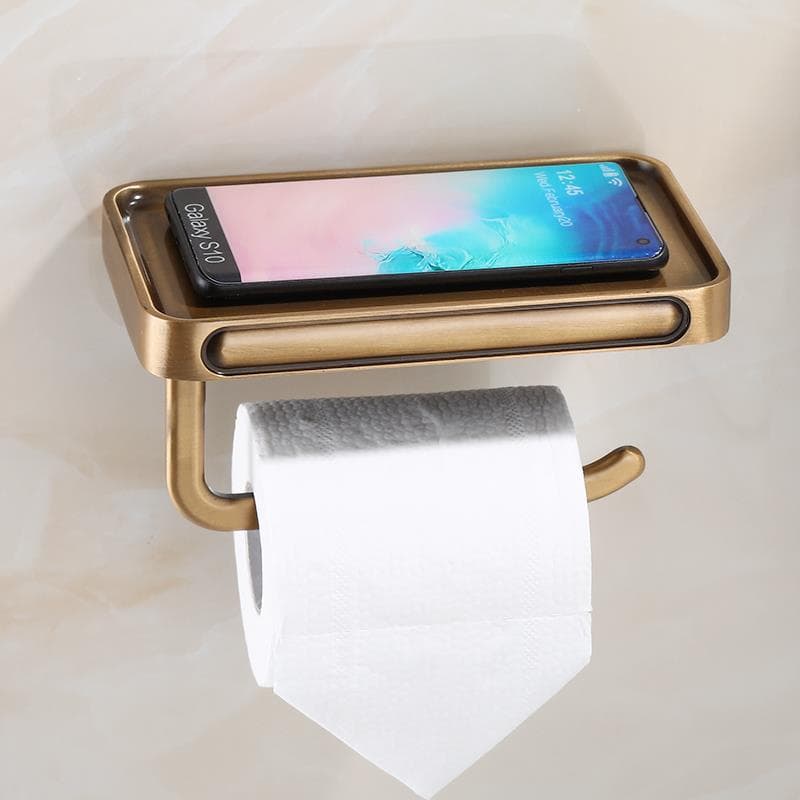 トイレットペーパーホルダー 多機能スマホ置き付きトイレ棚ホルダー