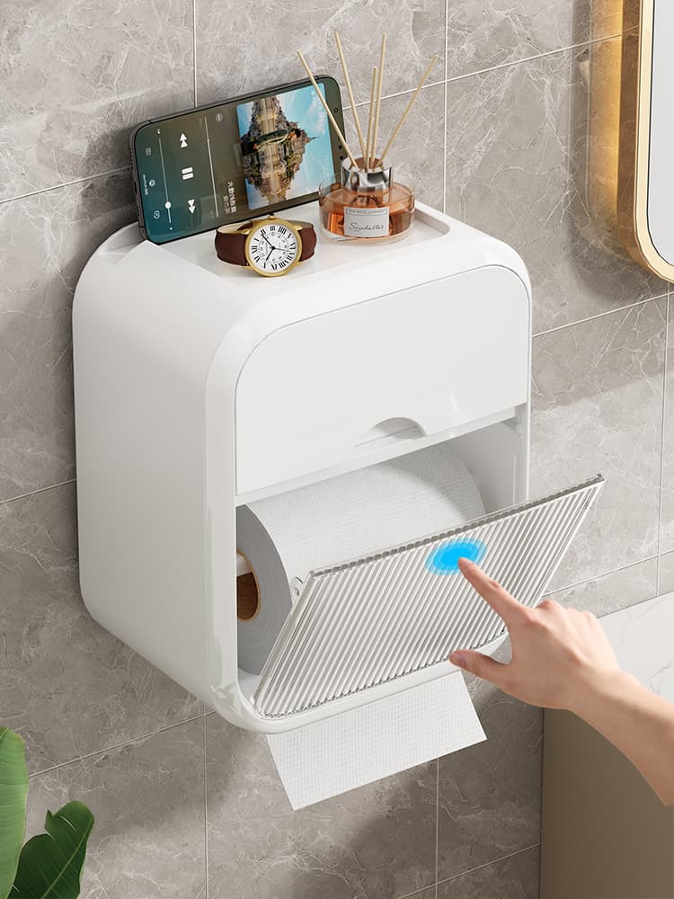 トイレットペーパーホルダー 多機能収納付きトイレットペーパーホルダー