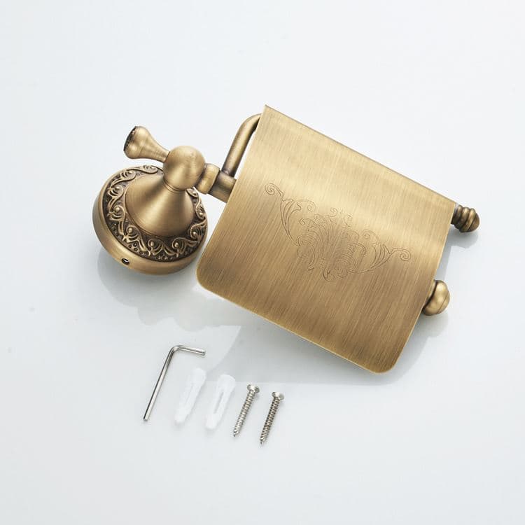 トイレットペーパーホルダー アンティーク調唐草紋様ペーパーカバー