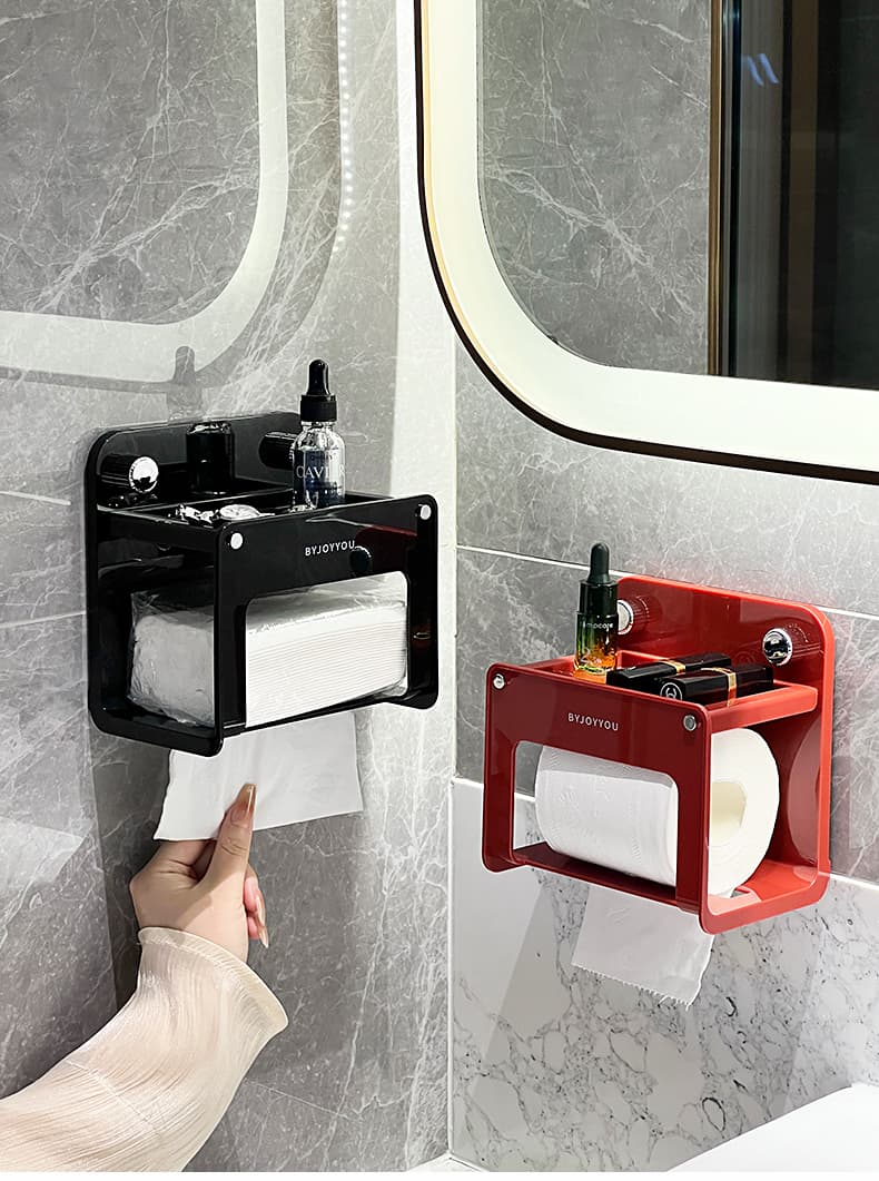 トイレットペーパーホルダー 多機能収納付きペーパーホルダー