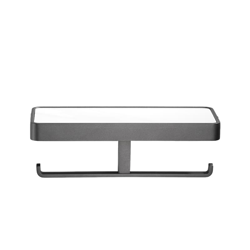 トイレットペーパーホルダー 多機能棚付き2連ホルダー