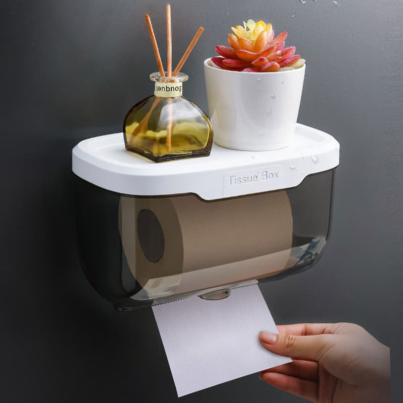 トイレットペーパーホルダー 多機能収納棚付きトイレットペーパーホルダーカバー