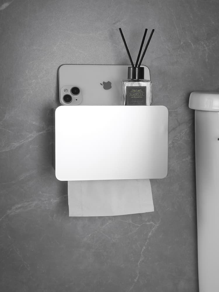 トイレットペーパーホルダー 壁掛け収納付きトイレットペーパーホルダー