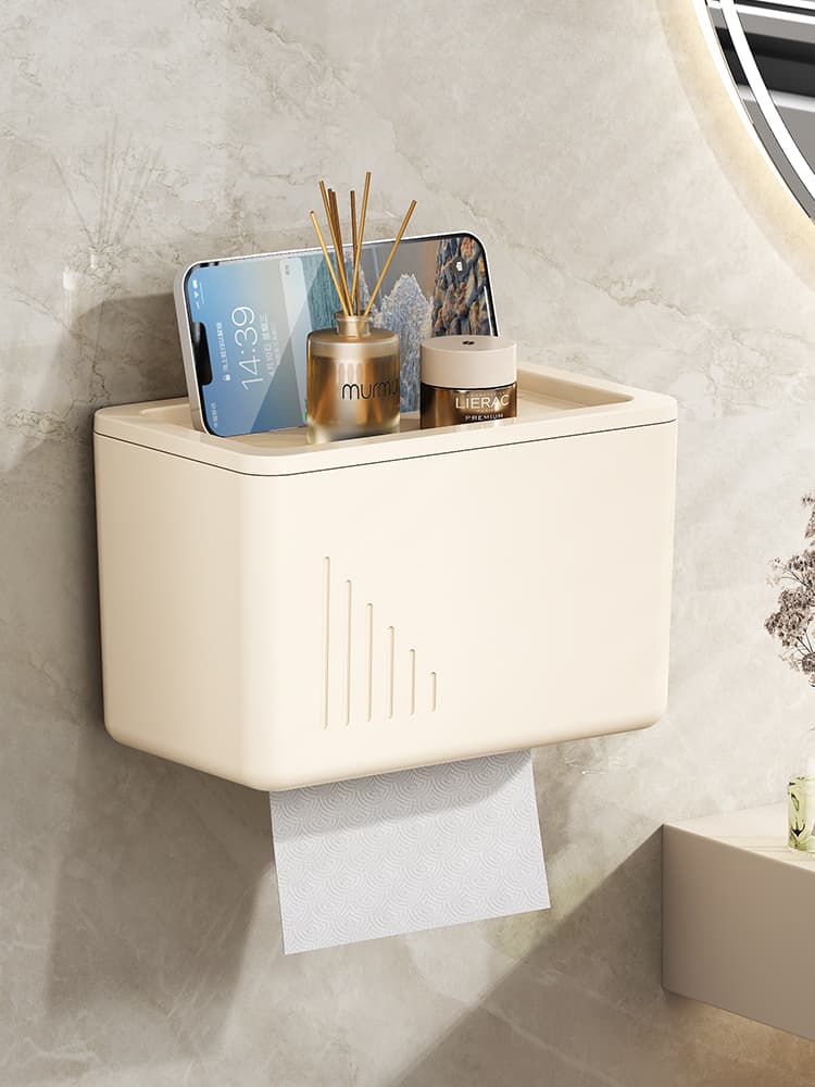 トイレットペーパーホルダー 多機能収納付きペーパーホルダー