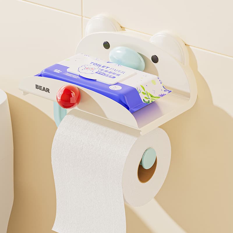 トイレットペーパーホルダー 動物デザイン収納付きホルダー