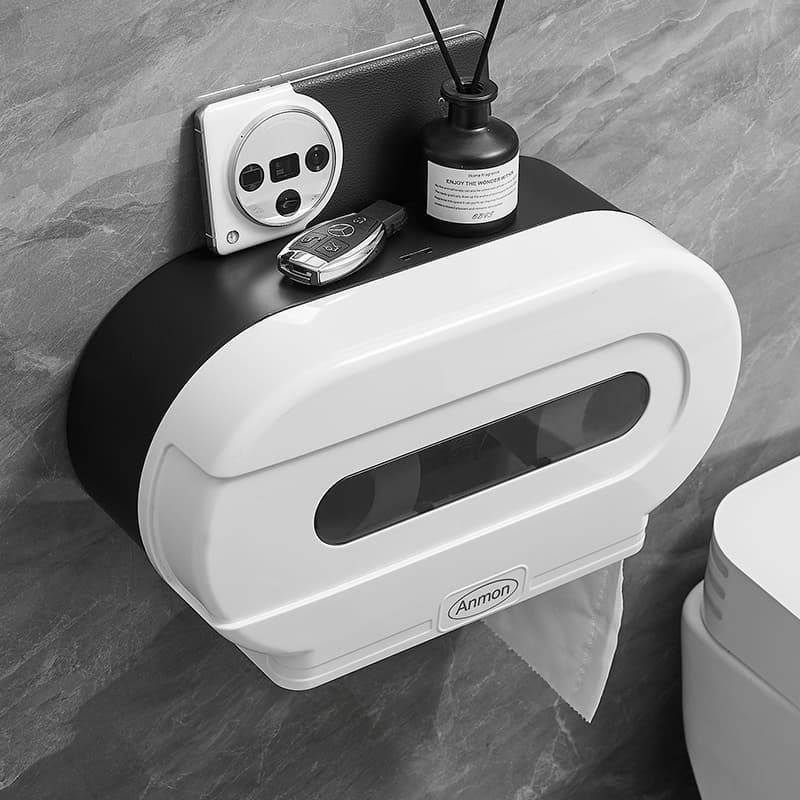 トイレットペーパーホルダー モダン収納付き多機能ペーパーホルダー