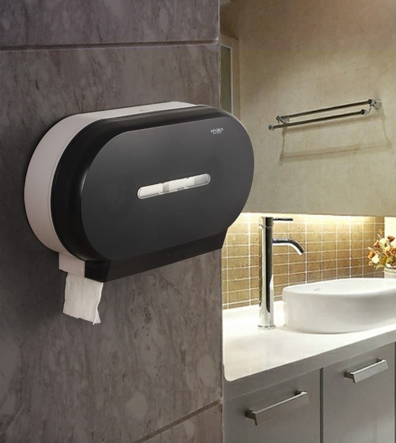 トイレットペーパーホルダー 壁掛け式2連収納トイレットペーパーホルダー