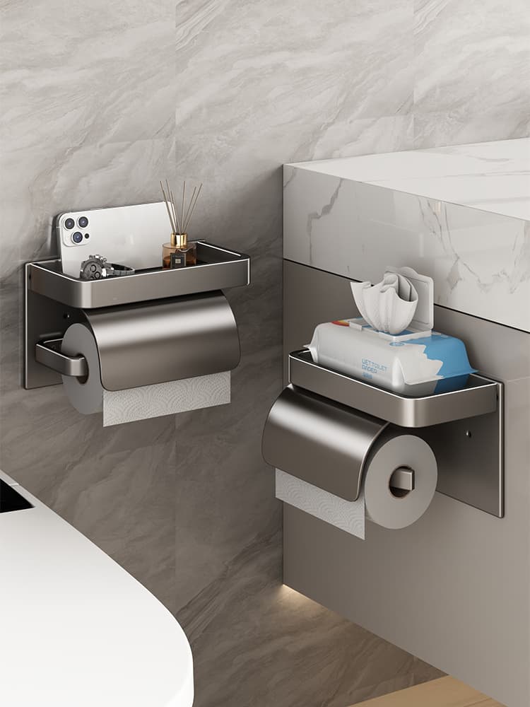 トイレットペーパーホルダー 多機能収納付きトイレットペーパーホルダー