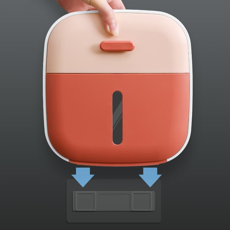 トイレットペーパーホルダー 多機能収納付き壁掛けトイレットペーパーホルダーカバー