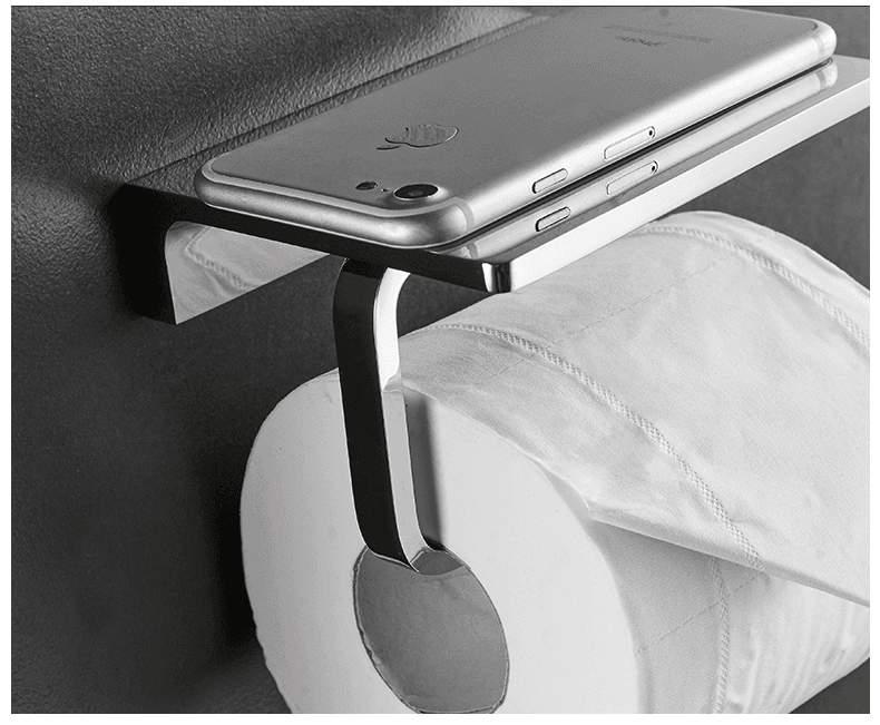 トイレットペーパーホルダー 多機能スマホ置き棚付きペーパーホルダー