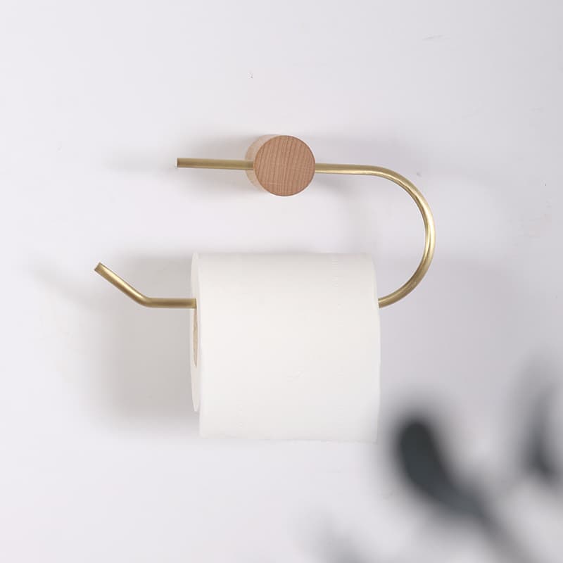 トイレットペーパーホルダー 北欧風木製アクセント付きトイレットペーパーホルダーカバー