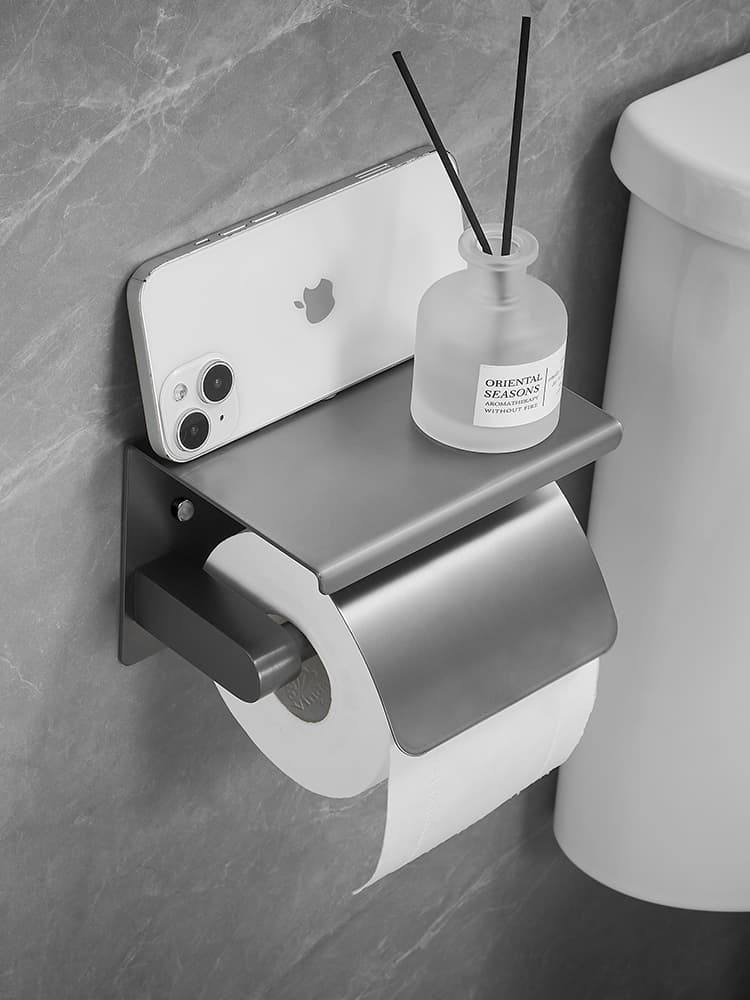 トイレットペーパーホルダー 多機能棚付きペーパーホルダー