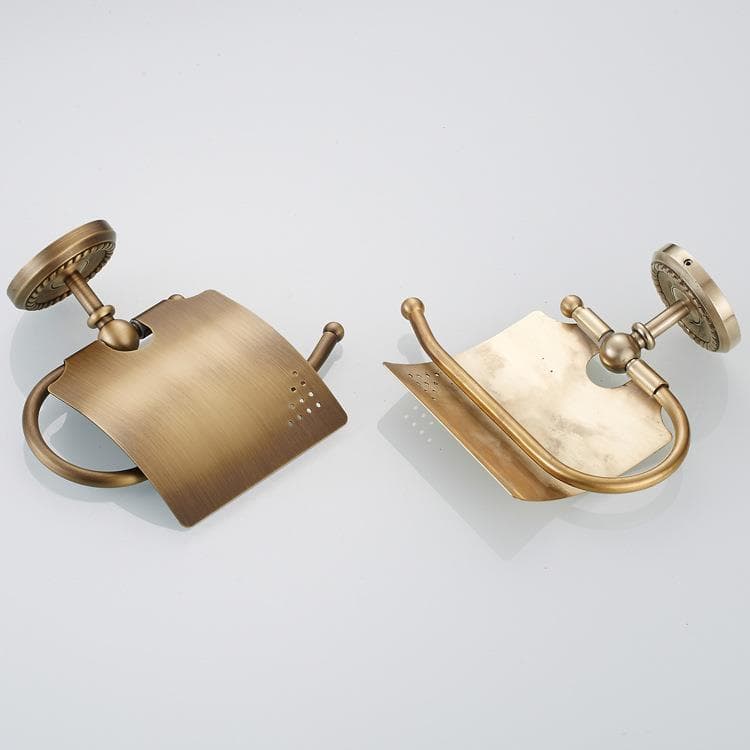 トイレットペーパーホルダー アンティーク調ロープ模様ホルダーカバー