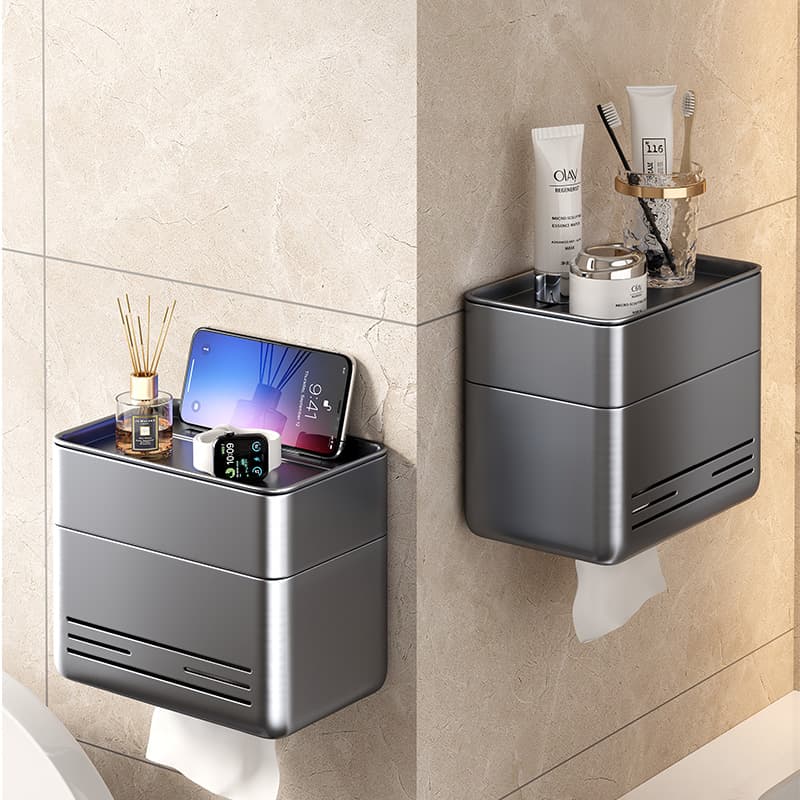 トイレットペーパーホルダー 多機能収納付きトイレットペーパーホルダー