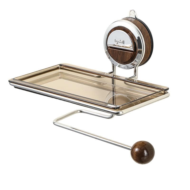 トイレットペーパーホルダー 吸盤式トイレットペーパーホルダー棚付き収納