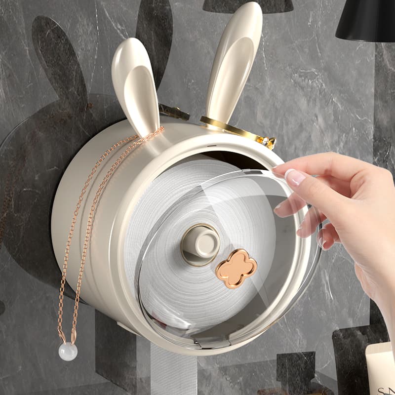 トイレットペーパーホルダー うさぎ耳付きトイレットペーパーホルダーカバー