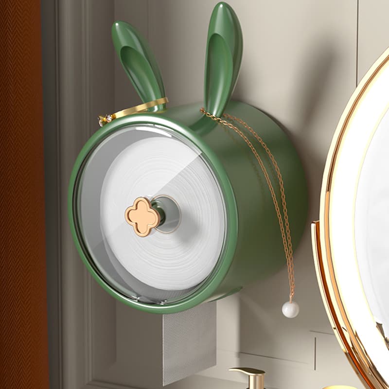 トイレットペーパーホルダー うさぎ耳付きトイレットペーパーホルダーカバー