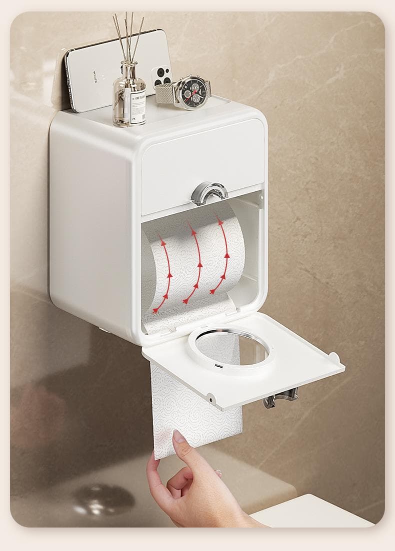 トイレットペーパーホルダー 収納付き多機能ペーパーホルダー