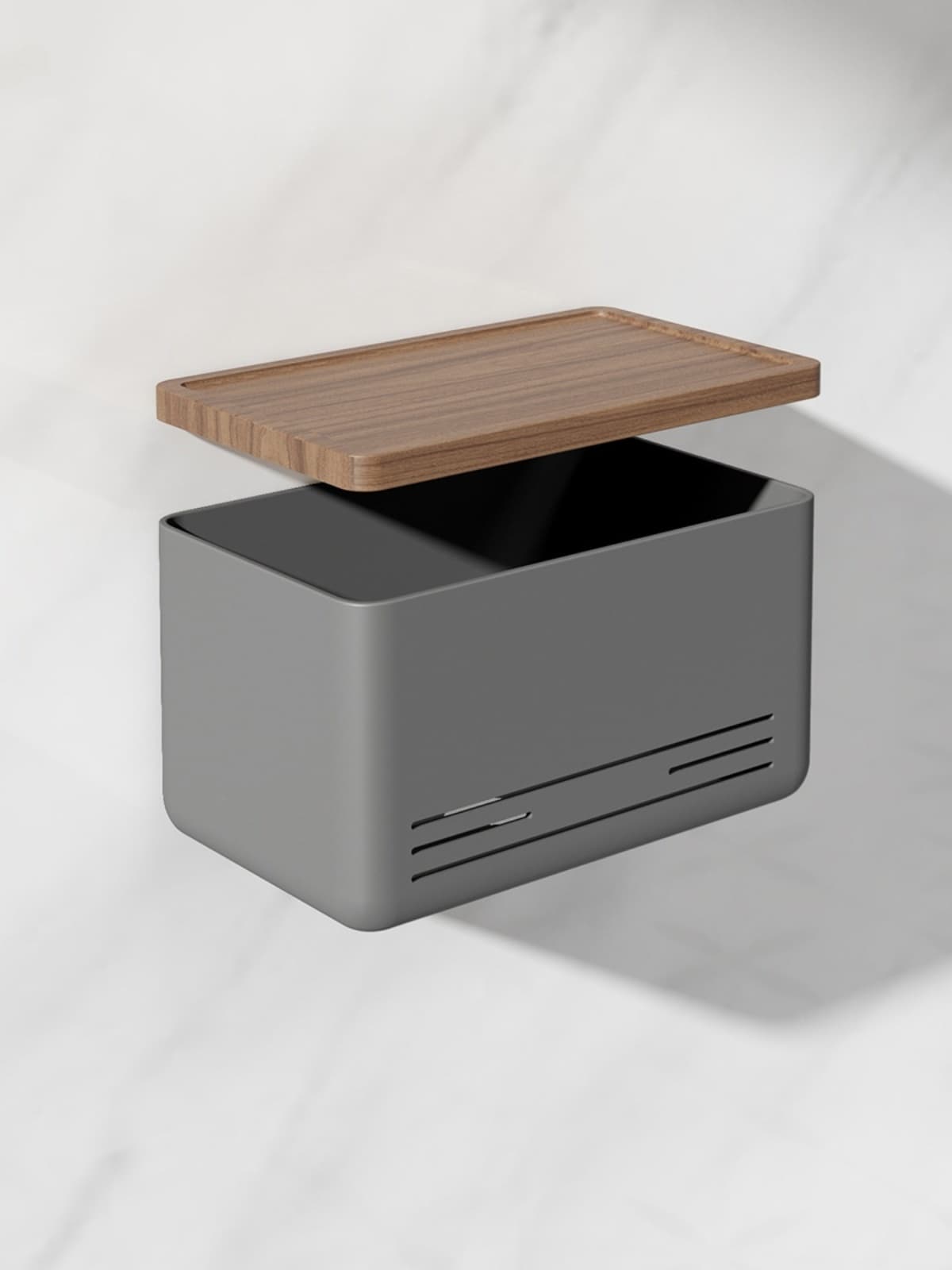 トイレットペーパーホルダー 木目調収納付きペーパーホルダー