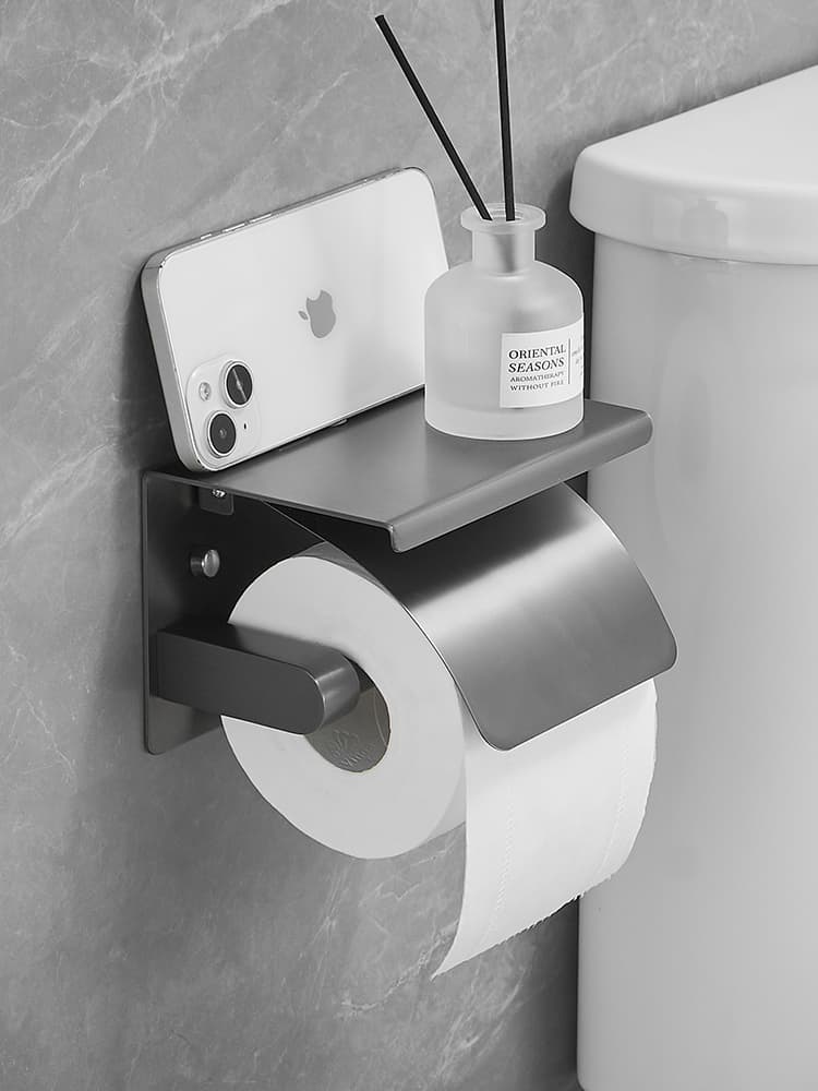 トイレットペーパーホルダー 多機能棚付きペーパーホルダー