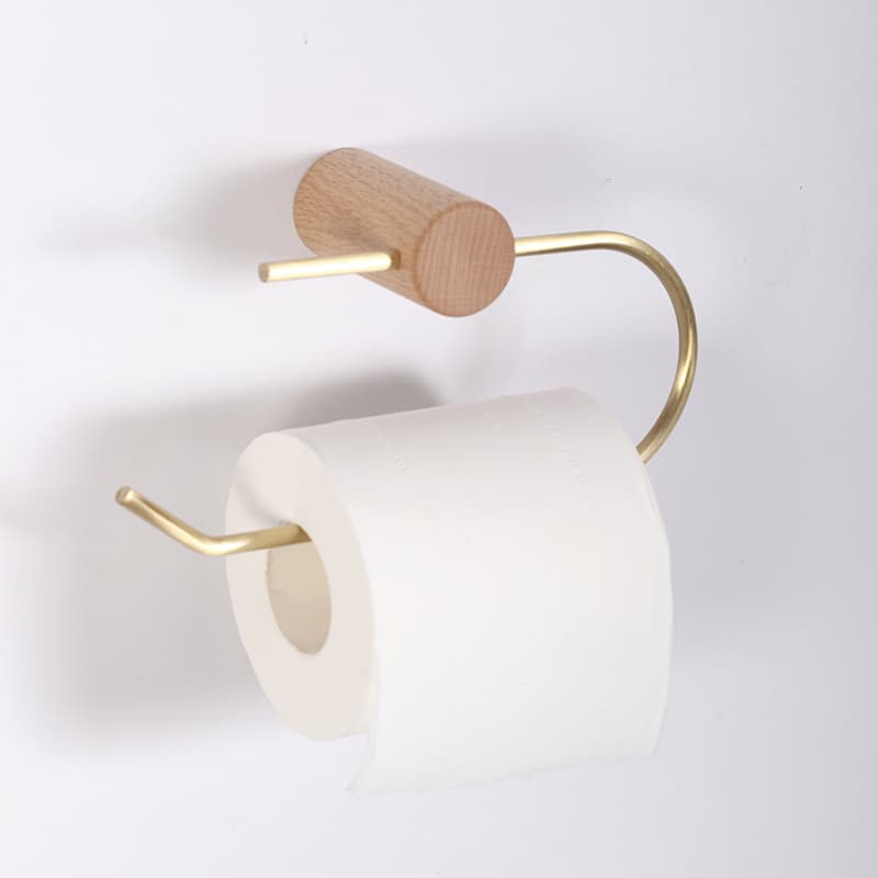 トイレットペーパーホルダー 北欧風木製アクセント付きトイレットペーパーホルダーカバー
