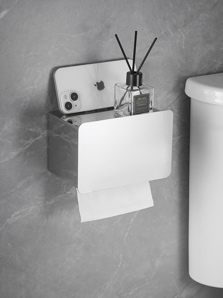 トイレットペーパーホルダー 壁掛け収納付きトイレットペーパーホルダー