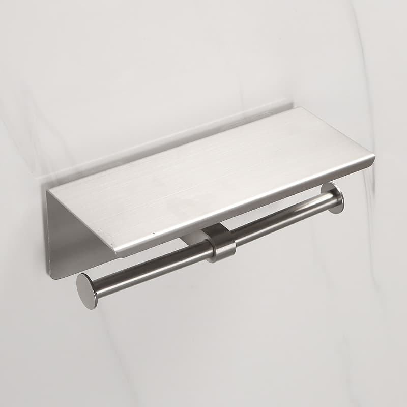 トイレットペーパーホルダー 多機能棚付き二連ホルダー