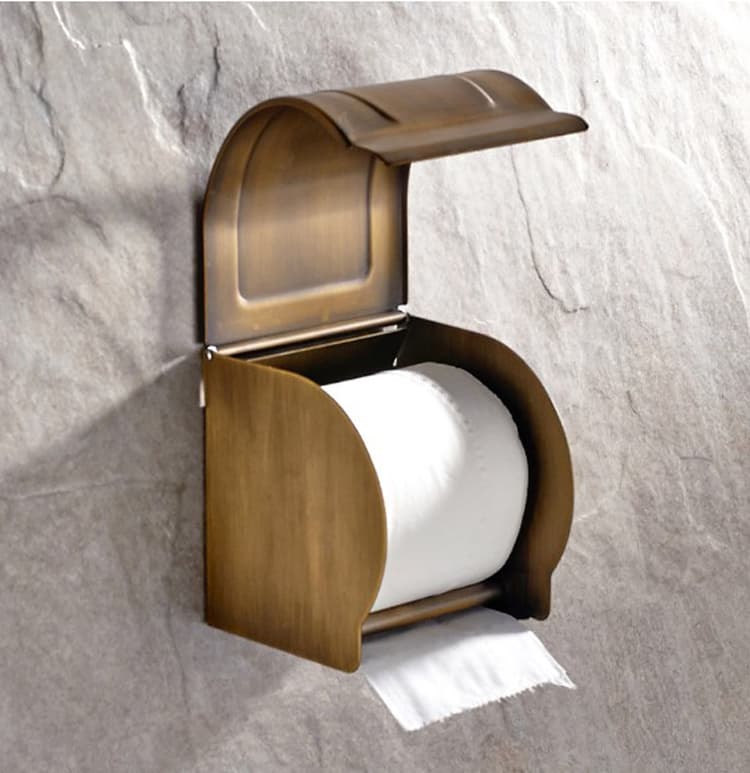 トイレットペーパーホルダー レトロ風金属調ペーパーホルダー